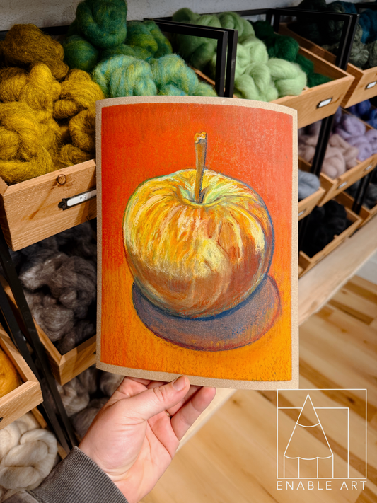 Oil Pastel | "Fall Apple"